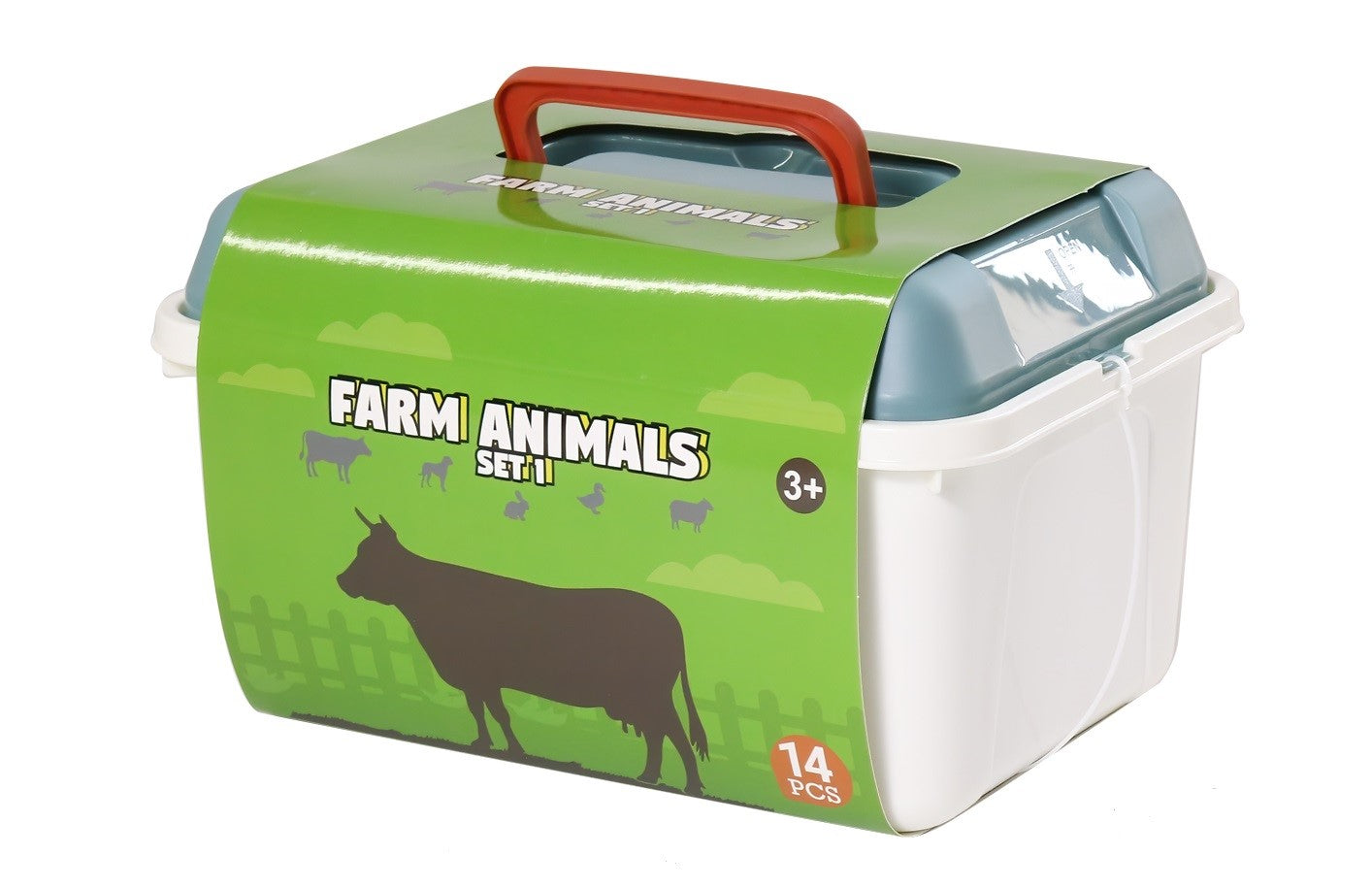 Realistic Farm Animals Playset with Soft Playmat & Storage Box Set 1 – 14 Hand-Painted Farm Animal Toys for Kids