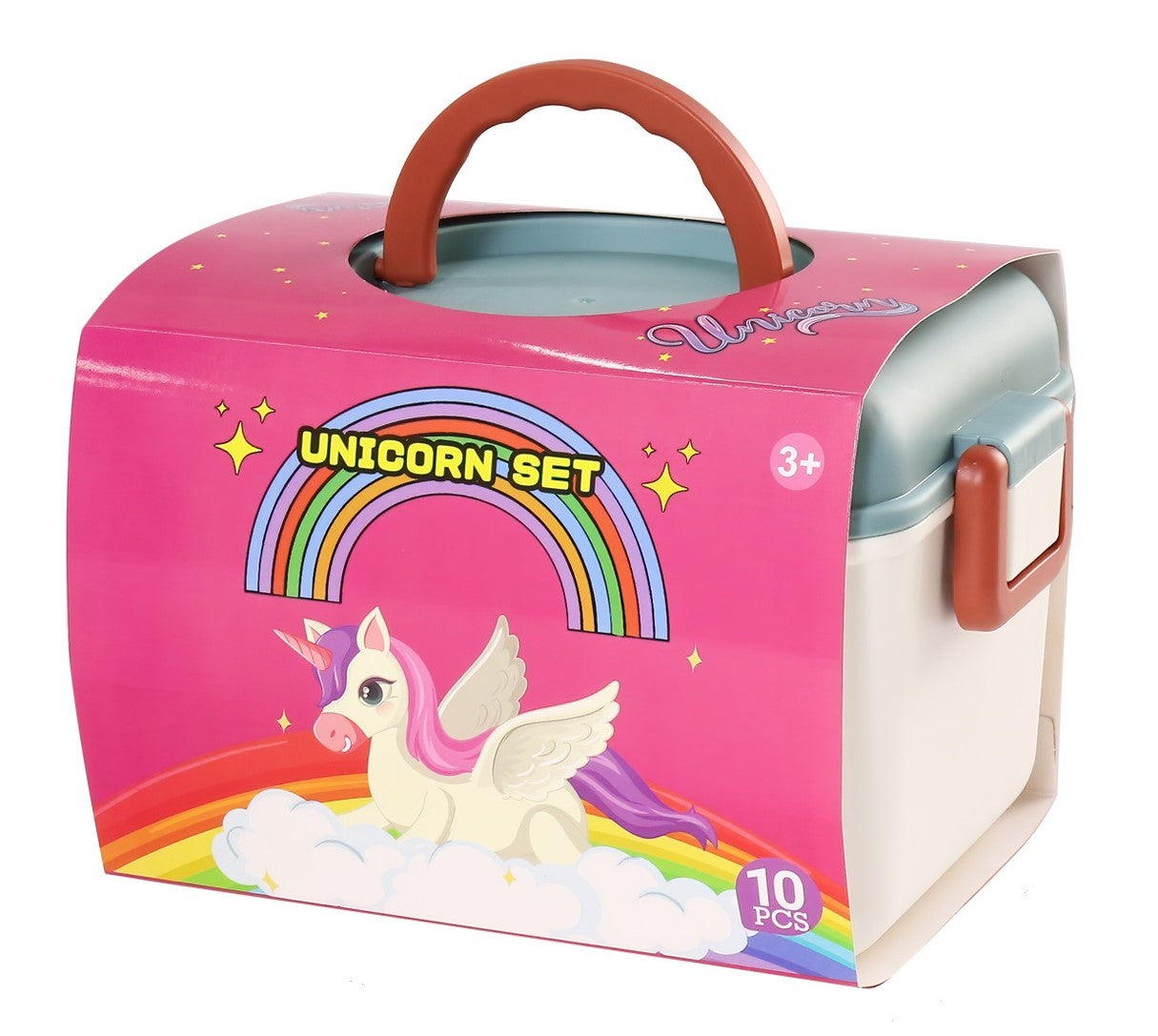 Realistic Unicorn Figures Playset with Soft Playmat & Storage Box – 10 Hand-Painted Unicorn Toys for Kids