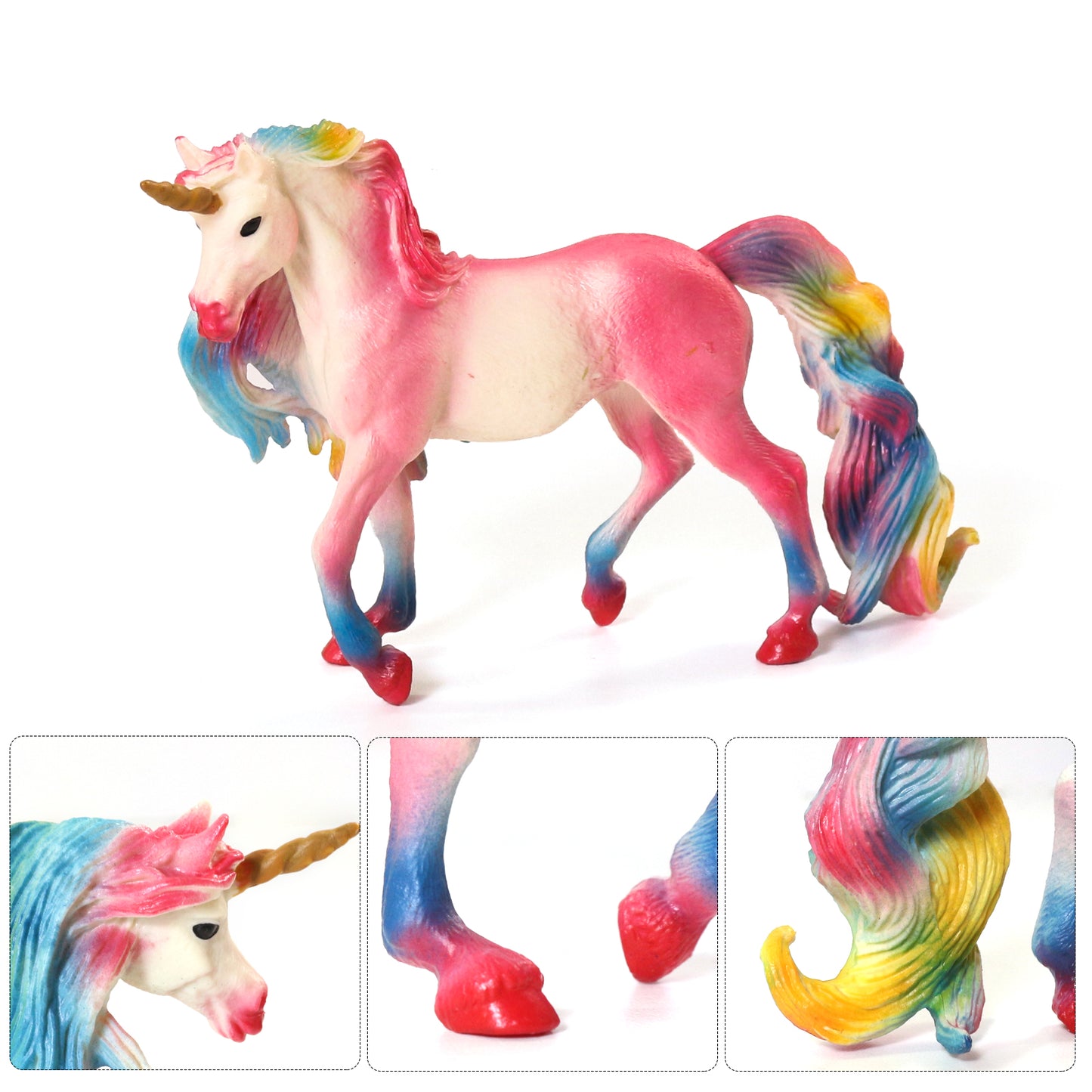 Realistic Unicorn Figures Playset with Soft Playmat & Storage Box – 10 Hand-Painted Unicorn Toys for Kids